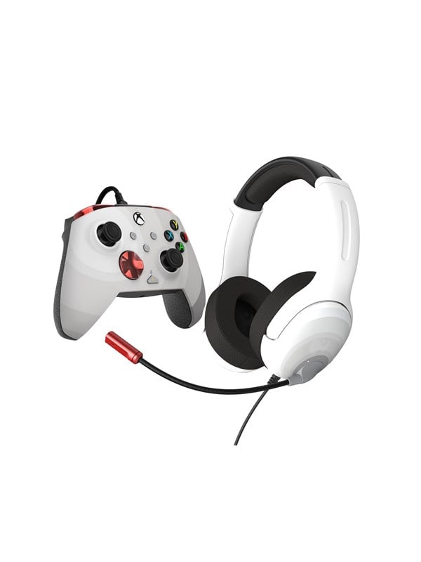 Bild von PDP Pack Gaming Xbox Radical Whmanette Rematch+Casque Airlite (Xbox Series X, Xbox Series S, PC, Xbox One S), Gaming Controller, Rot, Weiss