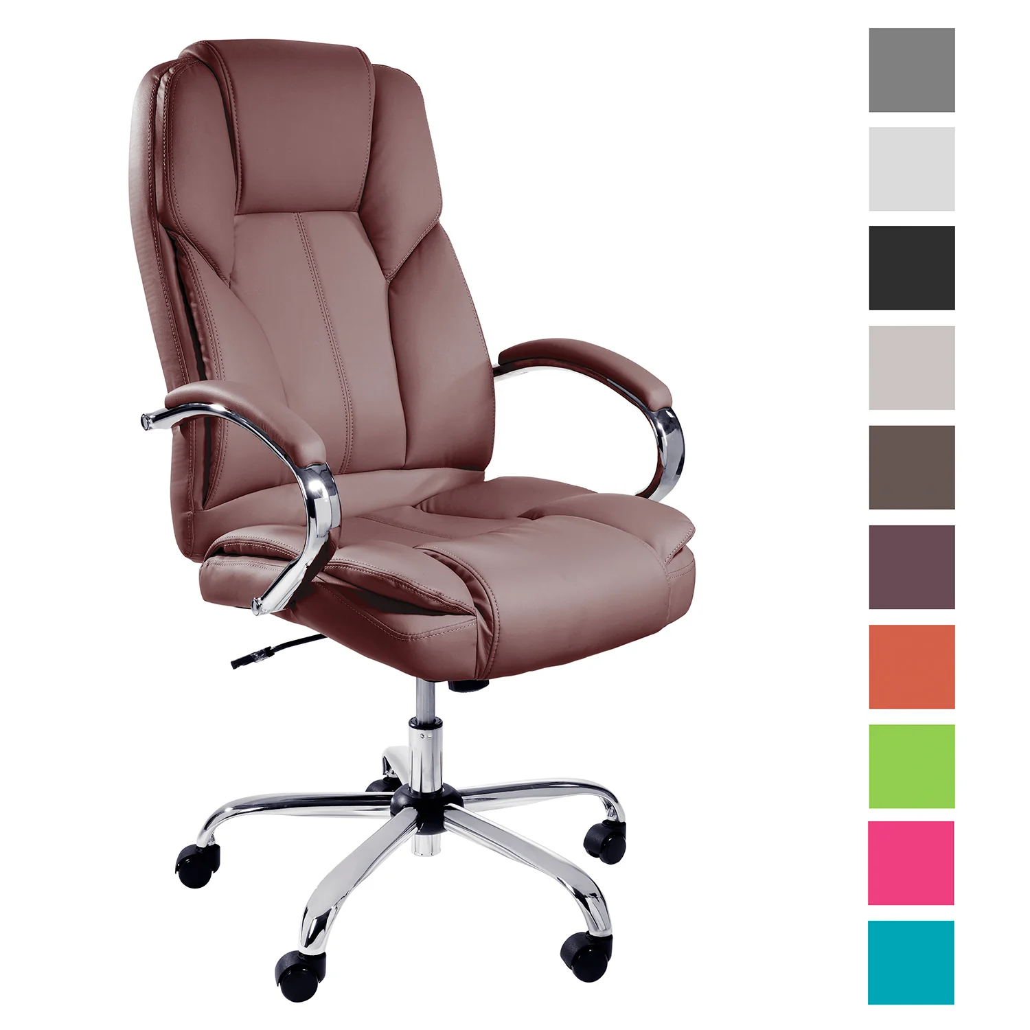 Bild von TPFLiving Premium XXL-Bürostuhl DALLAS, belastbar bis 215kg Kunstleder - Bordeauxrot