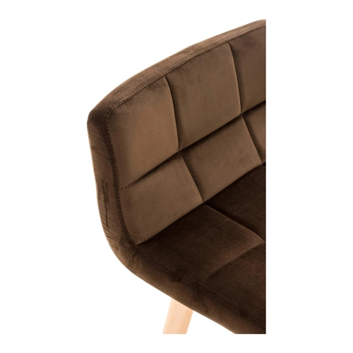 Bild von TPFLiving 2er Set Barhocker London Gestell Holz Natura Samt - Grün