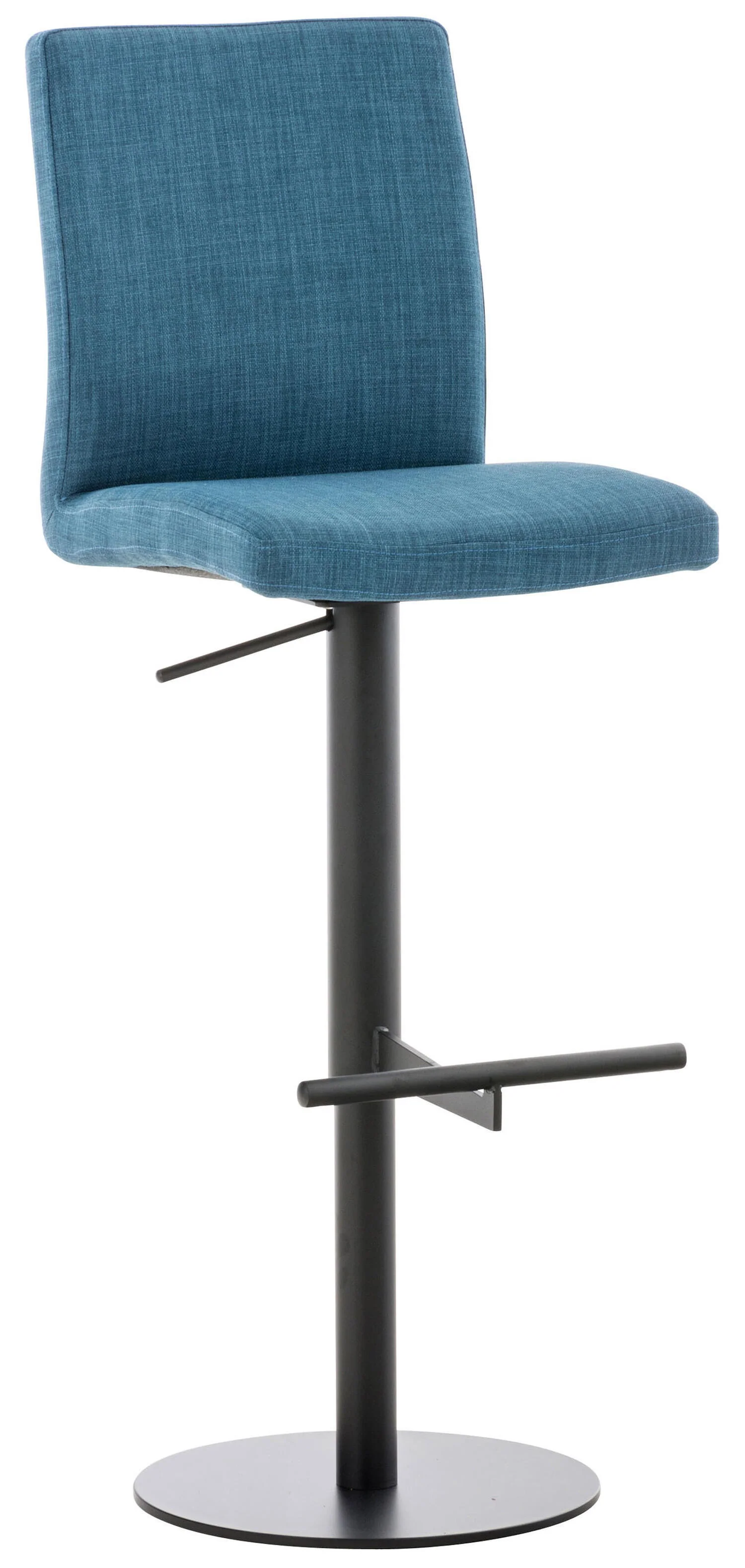 Bild von TPFLiving Barhocker Cathy Gestell schwarz Stoff - Blau