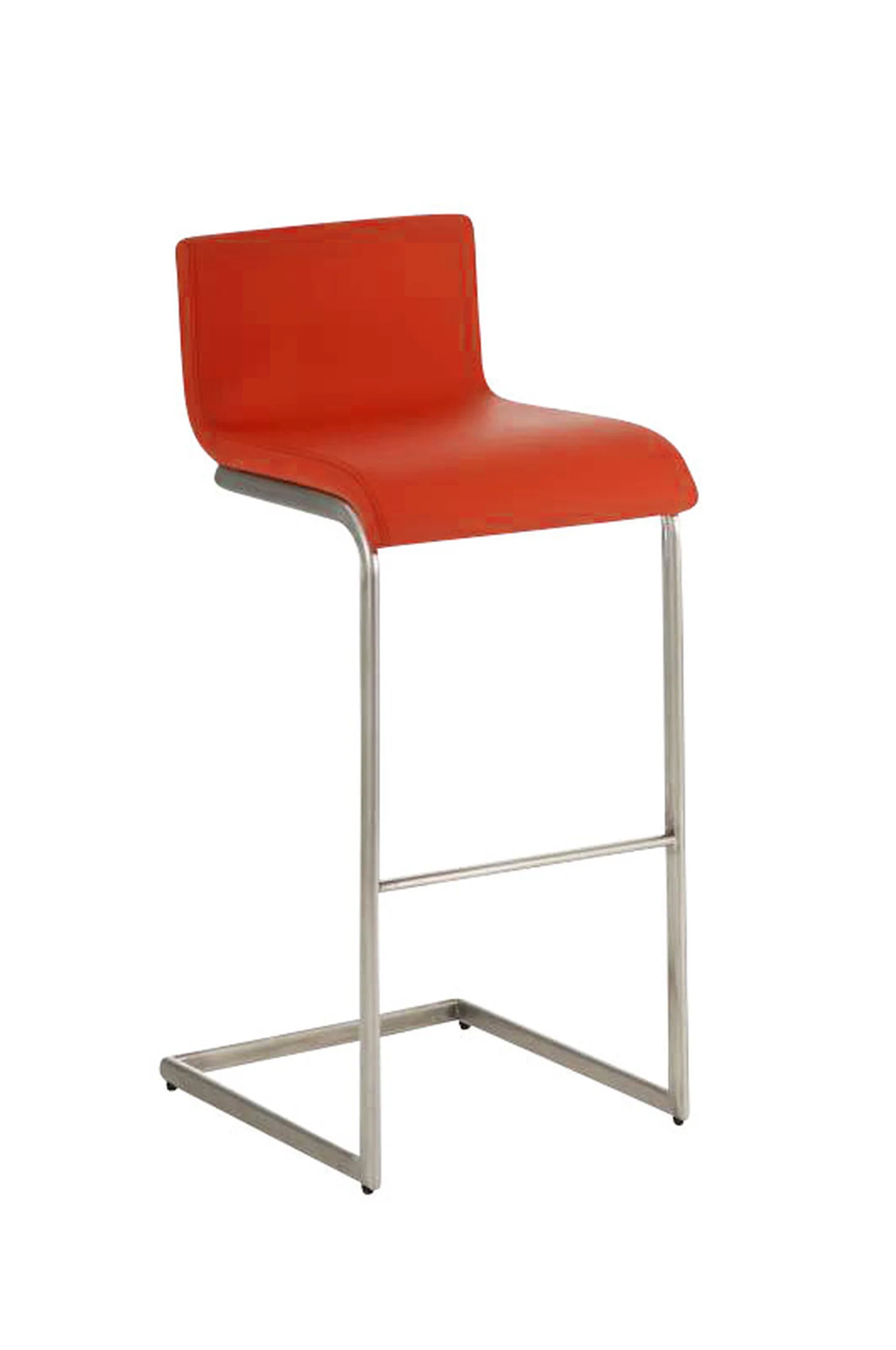 Bild von TPFLiving Barhocker Newport Gestell Edelstahl Kunstleder - Orange