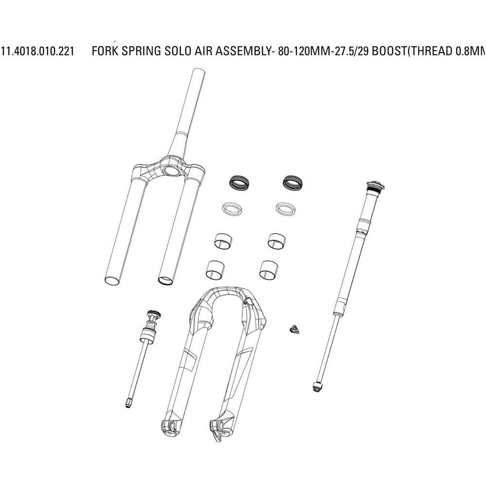 Bild von Rockshox Frok Springs Solo Air Assembly Schwarz 27.5-29´´ / 80-120