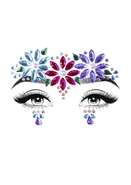 Bild von Strass-Steine für das Gesicht selbstklebend Make-up lila-pink