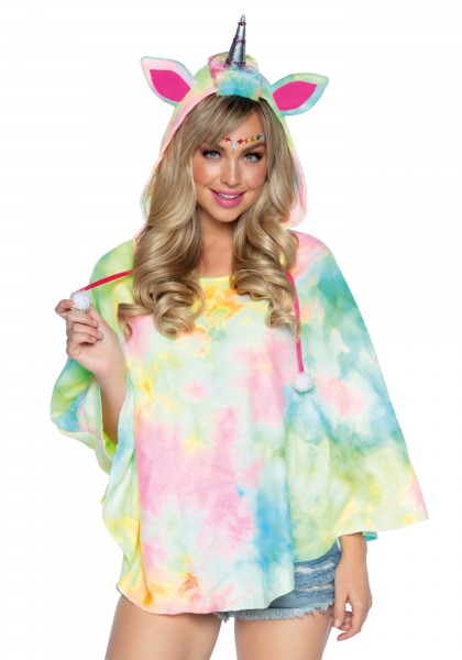 Bild von Zuckersüßer Einhorn-Poncho für Damen bunt