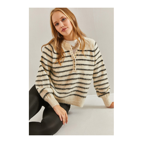 Bild von Bianco Lucci Charmed Gestreifter Strickpullover für Damen
