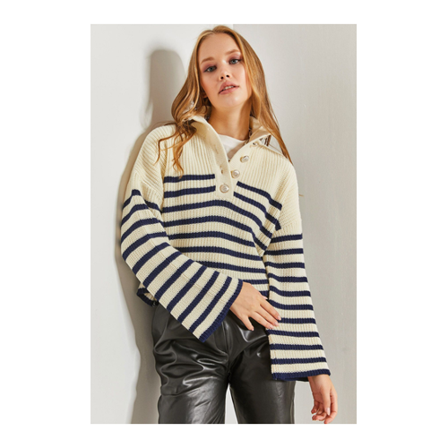 Bild von Bianco Lucci Gestreifter Strickpullover für Damen