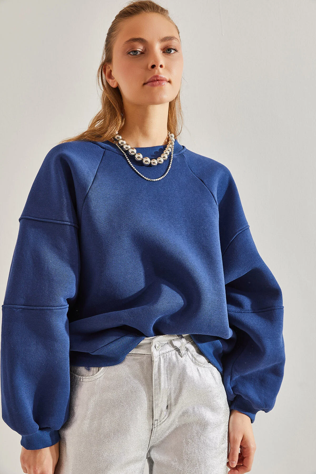 Bild von Bianco Lucci Sweatshirt Mit Drei Fäden In Übergröße für Damen - M