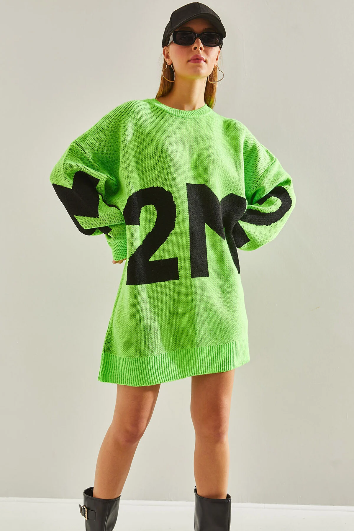 Bild von Bianco Lucci Bedruckter Oversize-strickpullover „2m“ für Damen - Standard