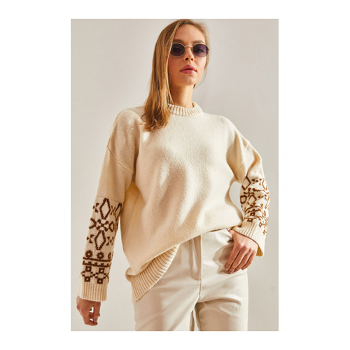 Bild von Bianco Lucci Pullover mit gemusterten Ärmeln für Damen