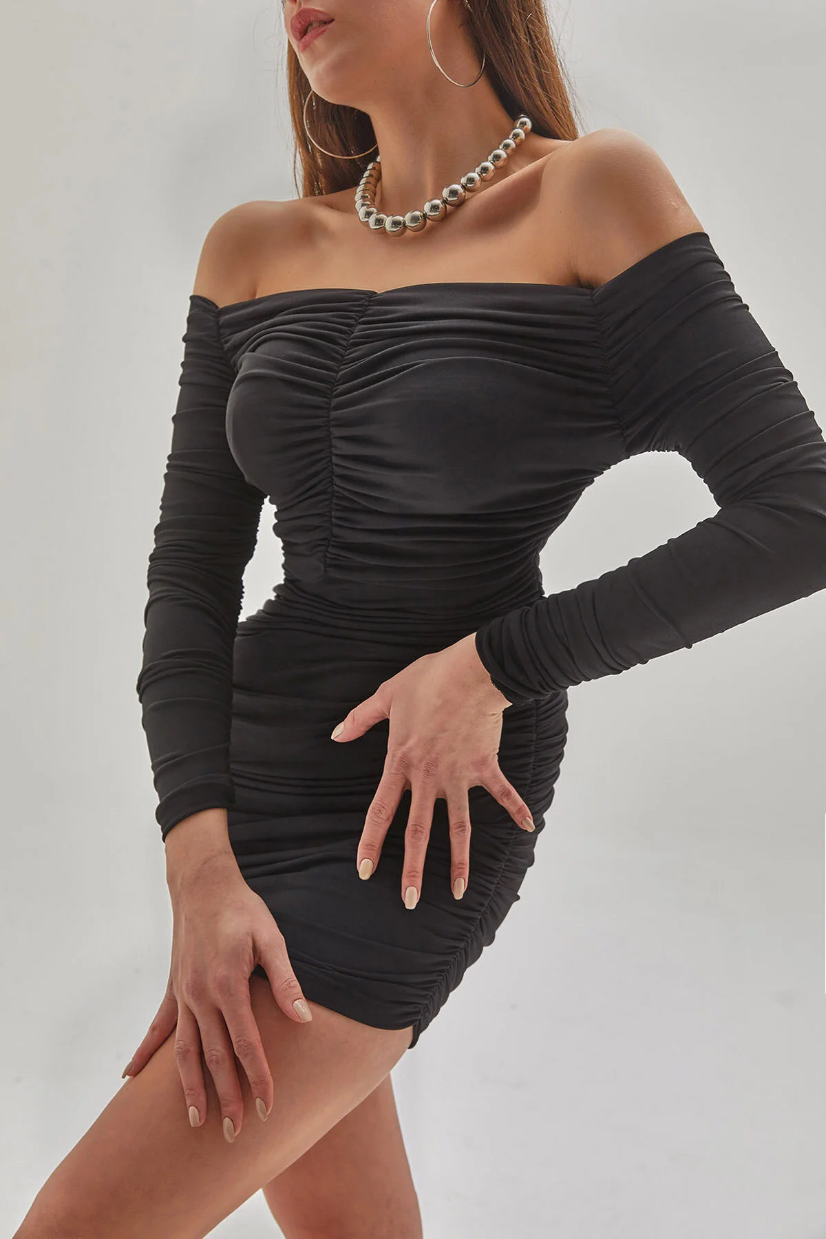Bild von Bianco Lucci Kleid Mit Geraffter Vorderseite für Damen - L