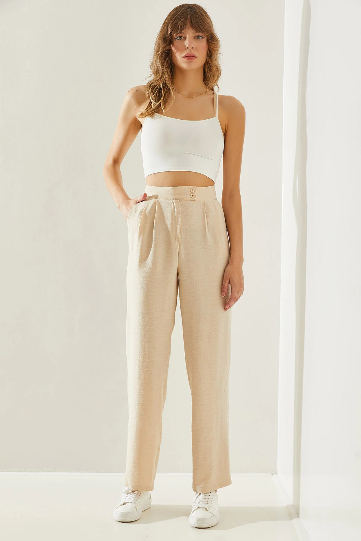 Bild von Bianco Lucci Hose Mit Doppelknopfdetail - für Damen - 36