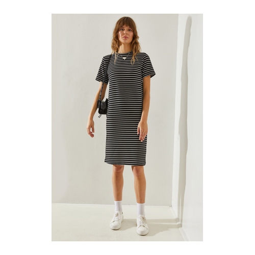 Bild von Bianco Lucci Gestreiftes Seersucker-Kleid für Damen - S