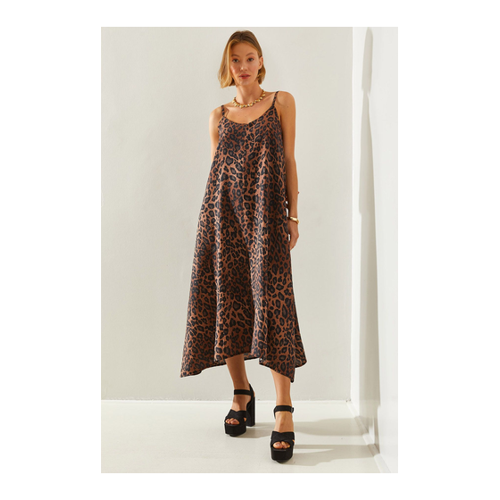 Bild von Bianco Lucci Asymmetrisch Geschnittenes Kleid mit Leopardenmuster