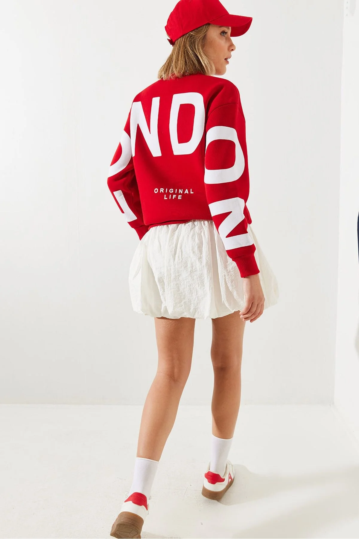 Bild von Bianco Lucci Sweatshirt „three Thread Raised London“ Mit Aufdruck Mbhs003 für Damen - M