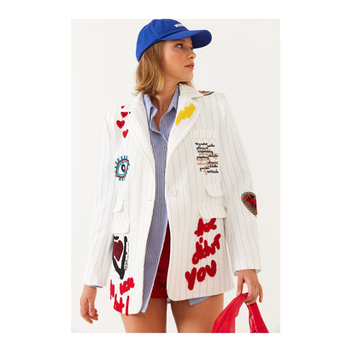 Bild von Eleganter Damen Blazer von Bianco Lucci mit Stickerei-Detail