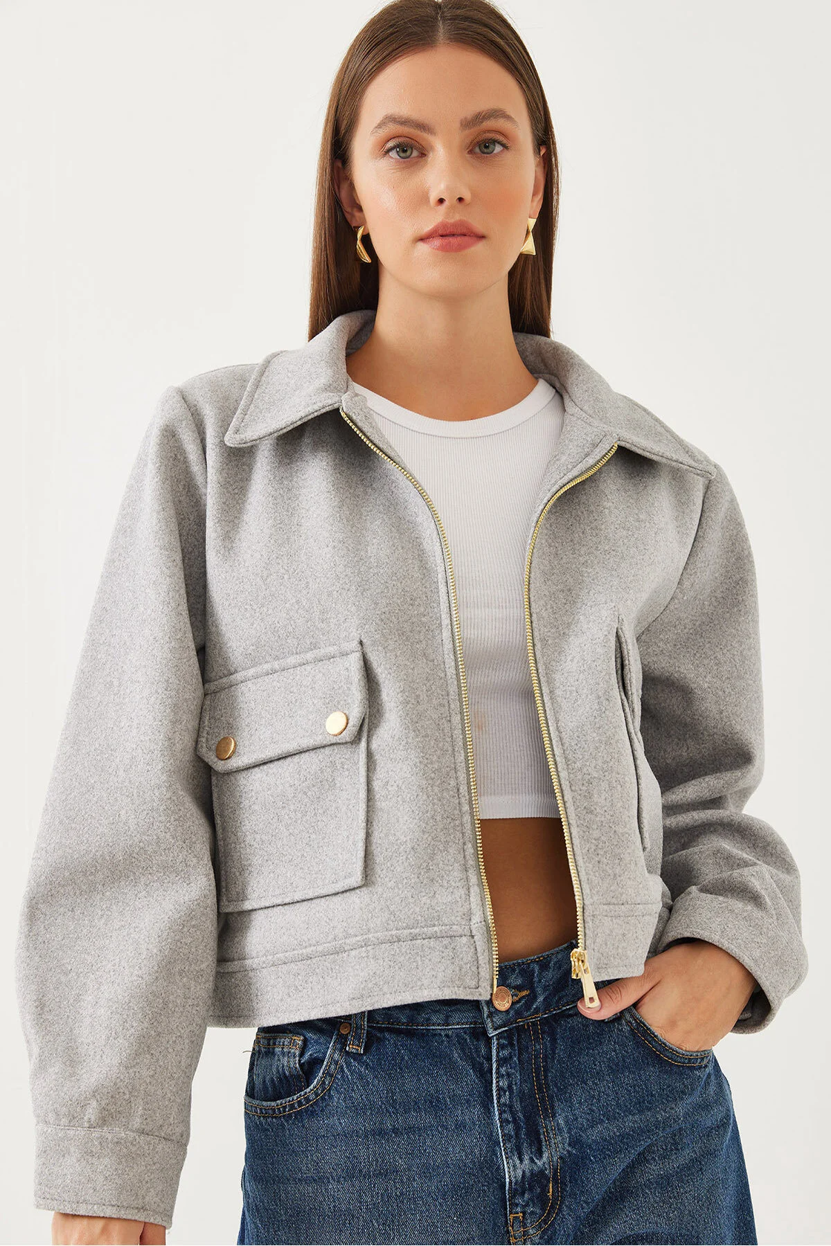 Bild von Bianco Lucci Weiche Stempeljacke Mit Reißverschluss für Damen - 40