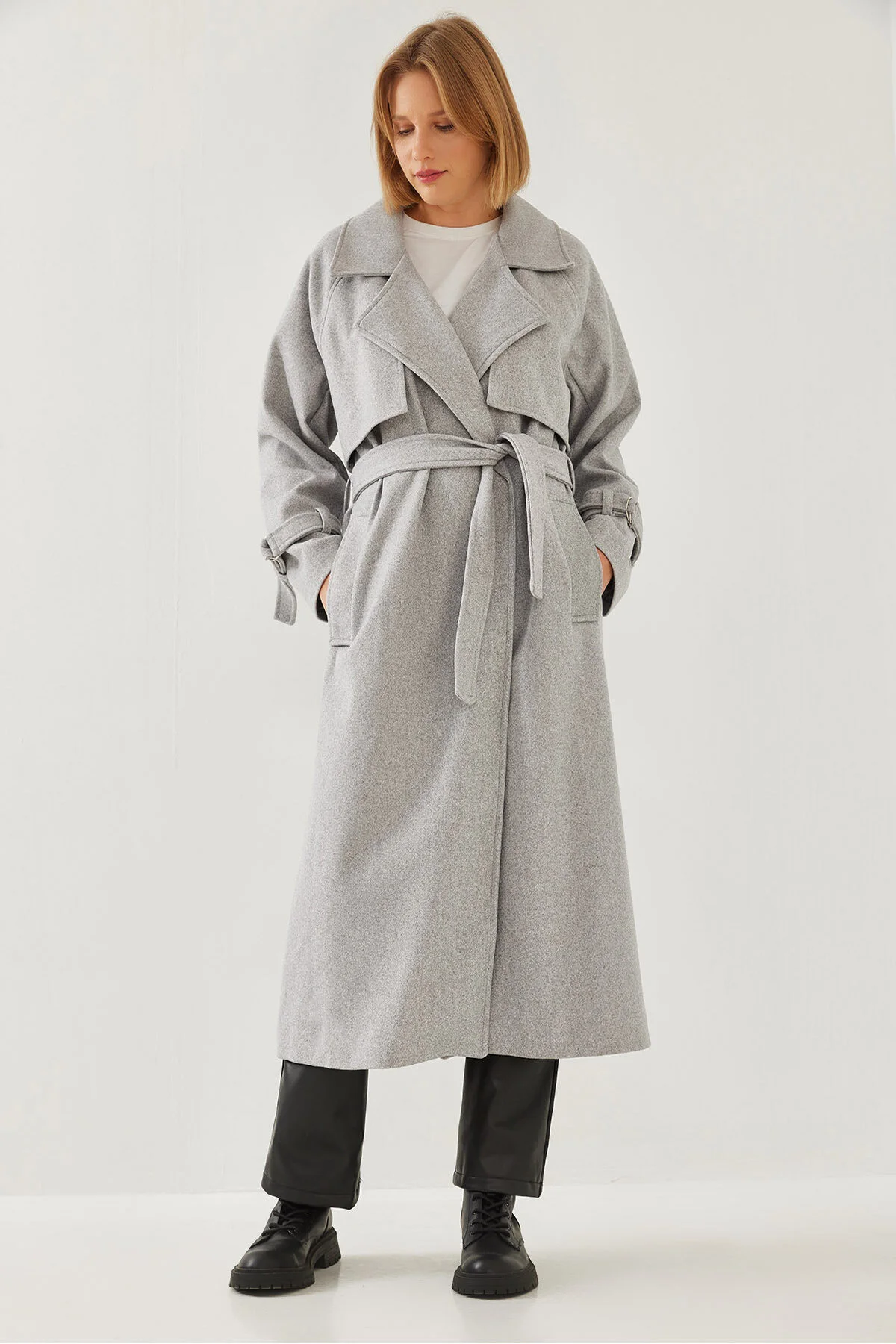 Bild von Bianco Lucci Langer Kaschmirmantel Mit Windjacke 8102 für Damen - 40