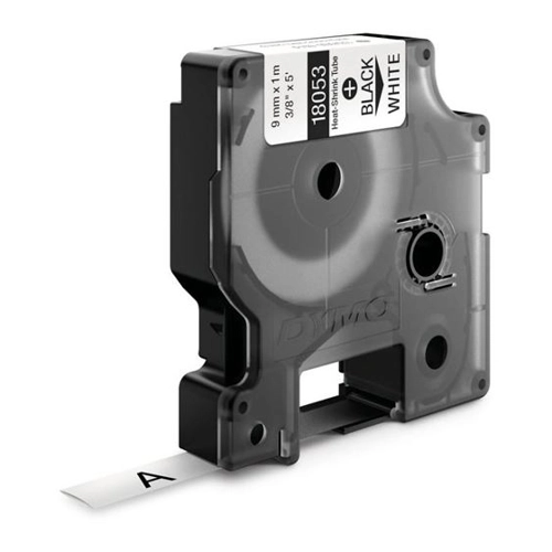 Bild von DYMO Rhino Industrie Schrumpfschlauch-Kabeletiketten 9 mm, 1,5 m - Schwarz auf Weiß