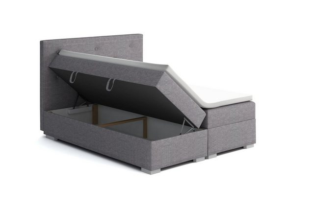 Bild von Fun Möbel Boxspringbett Boxspringbett Schlafzimmerbett PADUA in Kunstleder inkl. Bettkästen (inkl. Kaltschaumtopper), eingebautes Liftsystem für Bettkästen