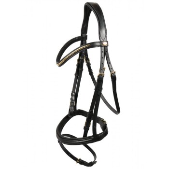 Bild von Hans Melzer Horse Equipment Hans Melzer Trense Bredeneek schwarz/messing VB/ COB (Vollblut)