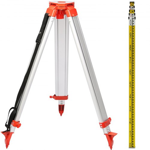 Bild von VEVOR Rotationslaser Rotationsläser Nivellierlaser Lasermessgeräte 5M Länge Staff & 1,65 m Aluminium Stativ Tripod Rotationslaser