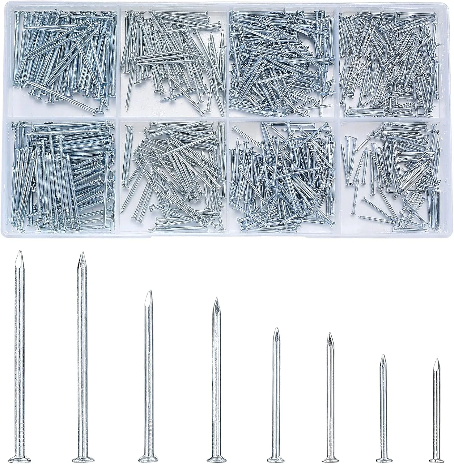 Bild von 720 Stück Flachkopfnägel Set für Bilderrahmen und Holzbearbeitung in Silber