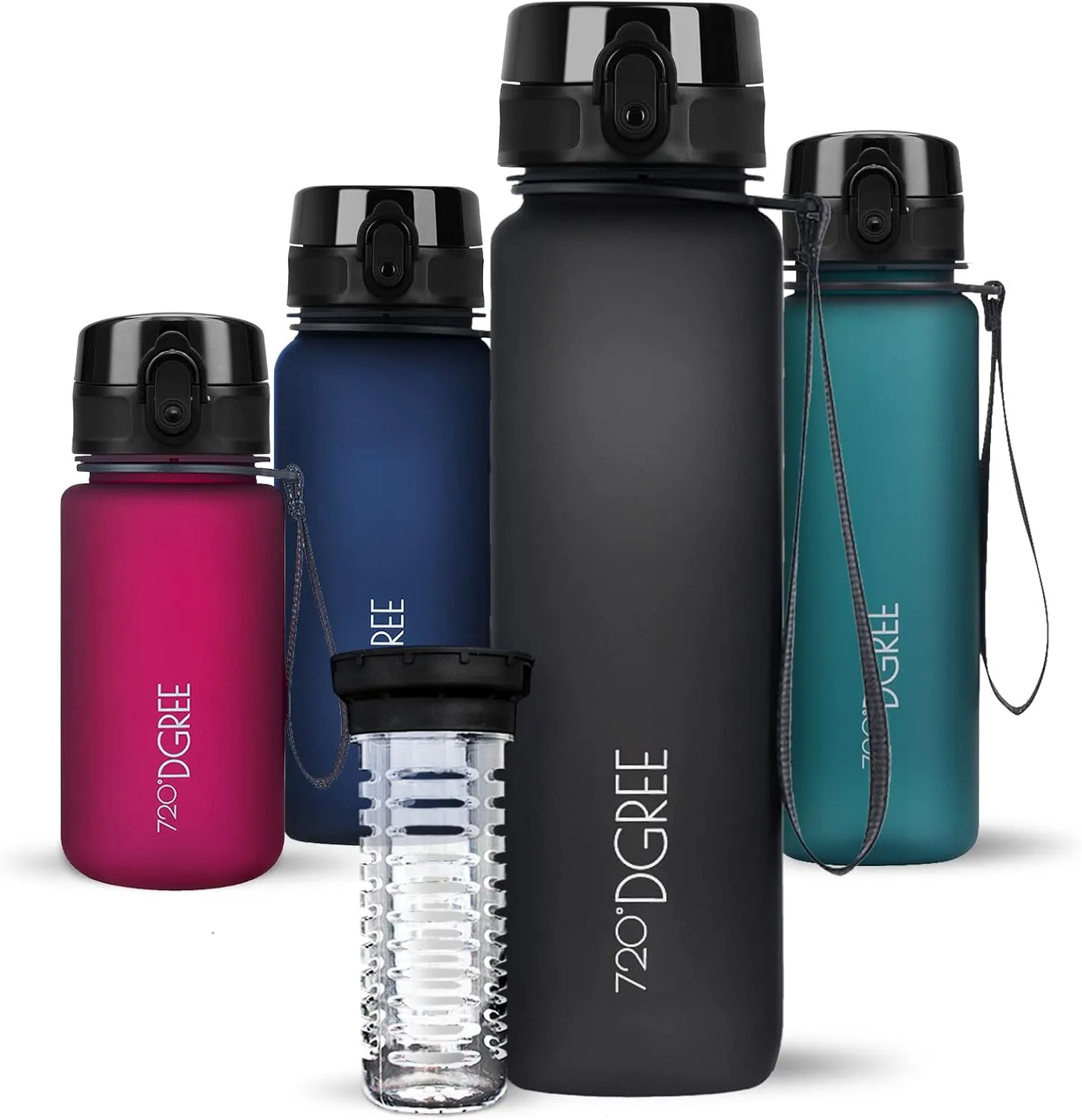Bild von 720°DGREE uberBottle Trinkflasche mit 1 Liter Fassungsvermögen und Früchtebehälter, BPA-frei, leicht und stoßfest, ideal für Sport und Outdoor-Aktivitäten