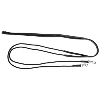 Bild von Hans Melzer Horse Equipment Hans Melzer Schlaufzügel halb Leder/halb Kordel schwarz/silber Pony