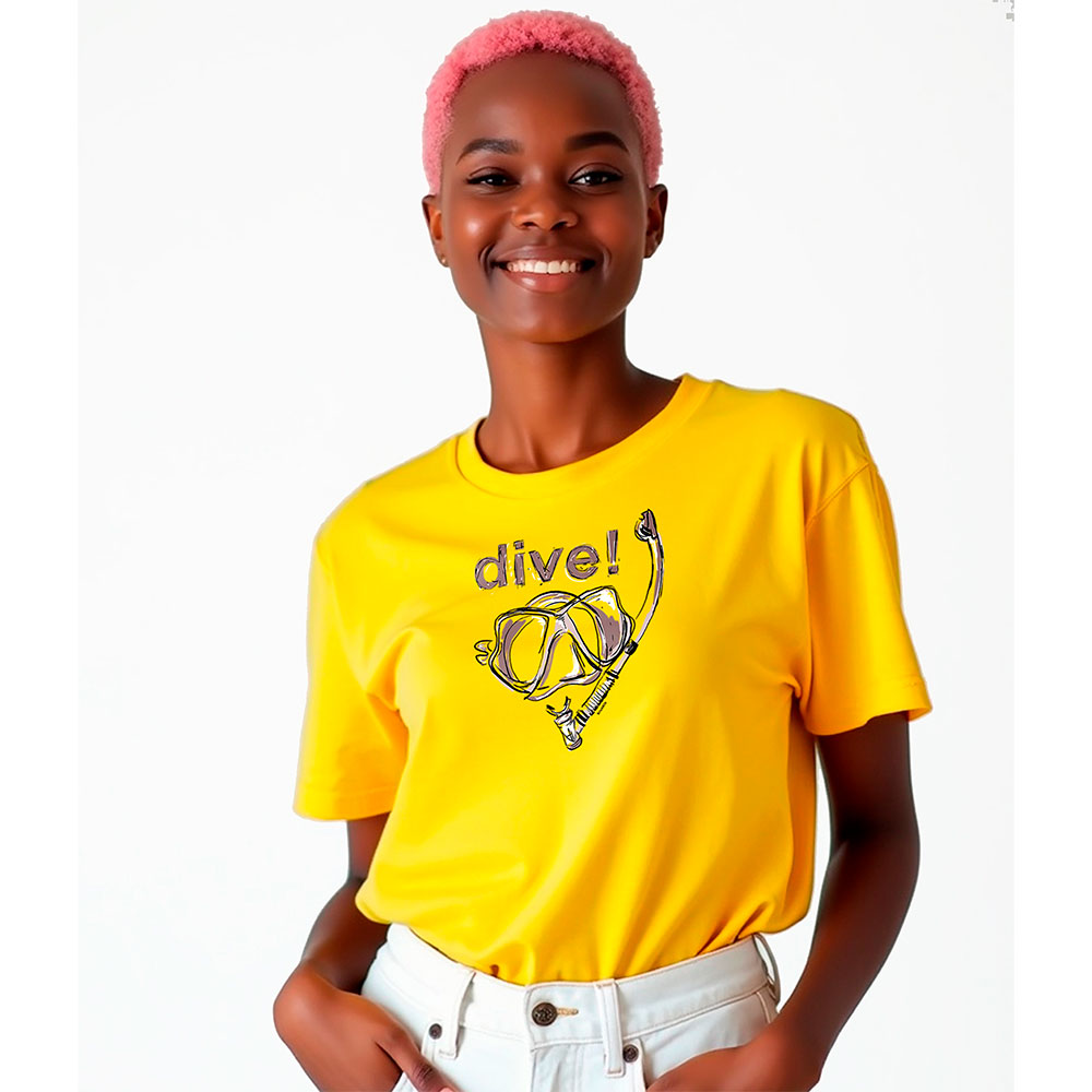 Bild von K KRUSKIS - T Shirt Tauchen Dive! Zurzarm Frau - L, Gelb