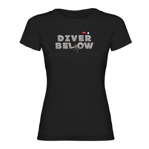 Bild von K KRUSKIS - T Shirt Tauchen Diver Below Zurzarm Frau - S, Schwarz
