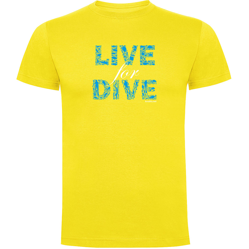 Bild von Kruskis Live For Dive Short Sleeve T-shirt Gelb 2XL Mann