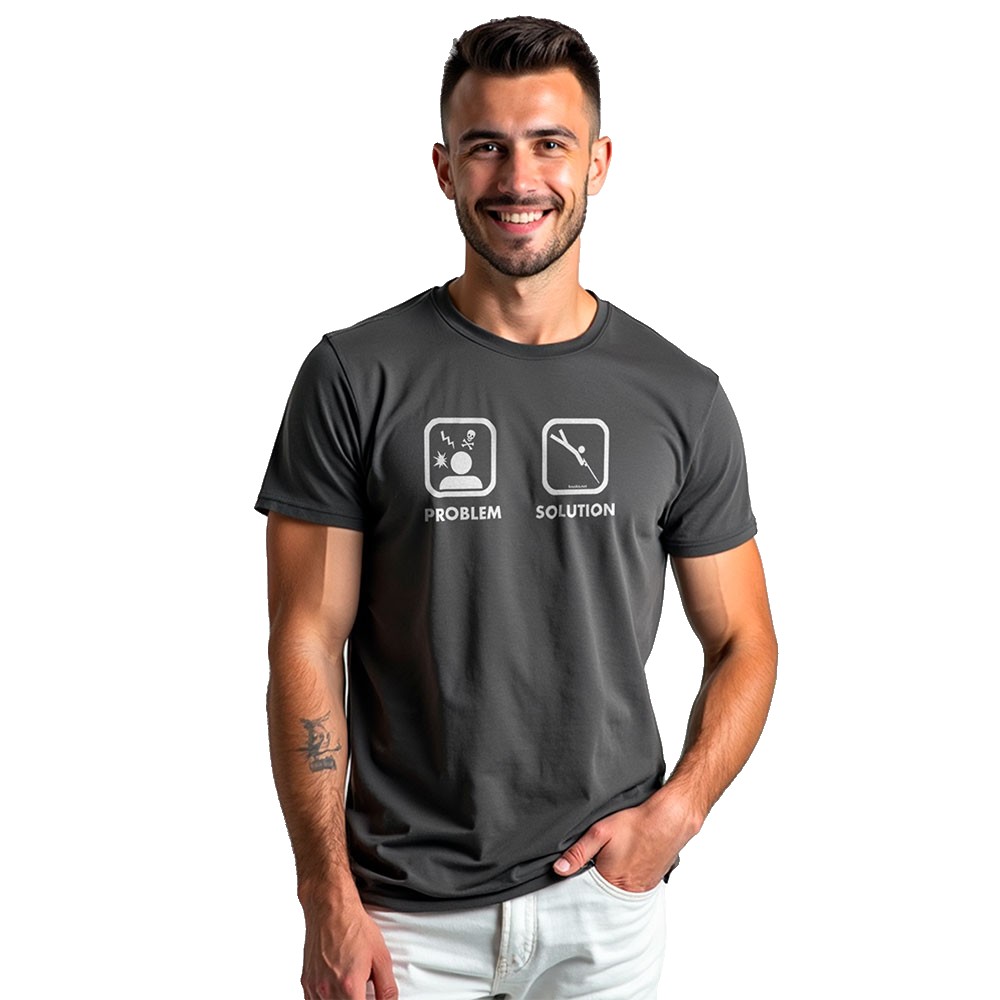 Bild von Kruskis Problem Solution Spearfishing Short Sleeve T-shirt Grau 3XL Mann