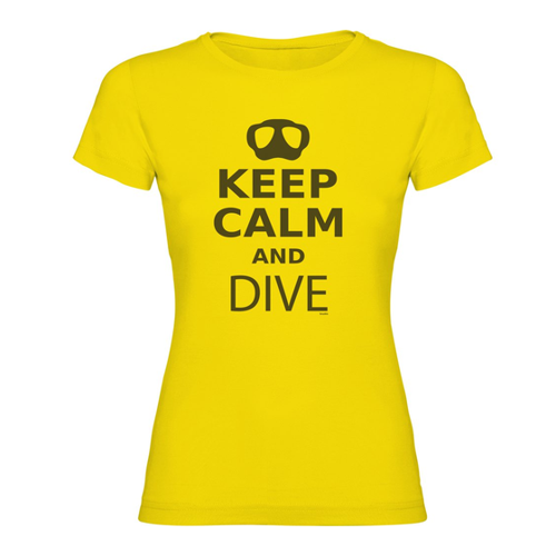Bild von K KRUSKIS - T Shirt Tauchen Keep Calm And Dive Zurzarm Frau - S, Gelb
