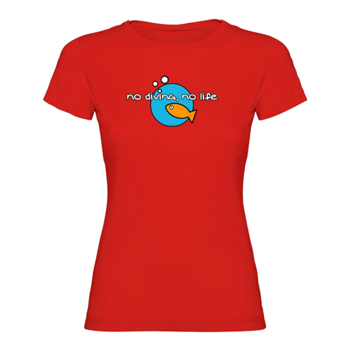 Bild von K KRUSKIS - T Shirt Tauchen No Diving No Life Zurzarm Frau - 2XL, Rot