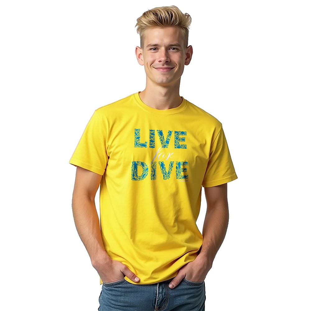 Bild von Kruskis Live For Dive Short Sleeve T-shirt Gelb M Mann