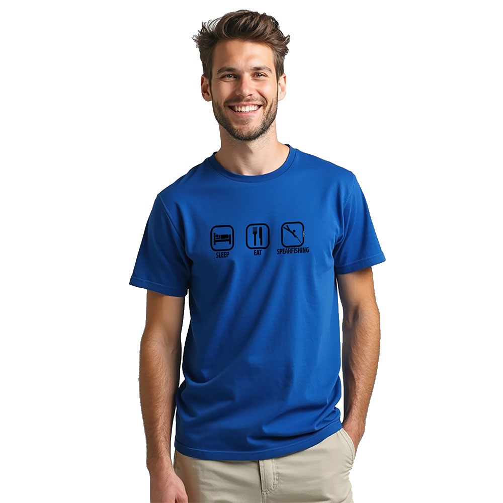 Bild von Kruskis Sleep Eat And Sperfishing Short Sleeve T-shirt Blau S Mann