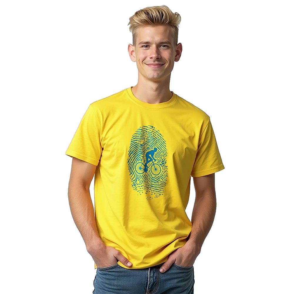 Bild von Kruskis Biker Fingerprint Short Sleeve T-shirt Gelb M Mann