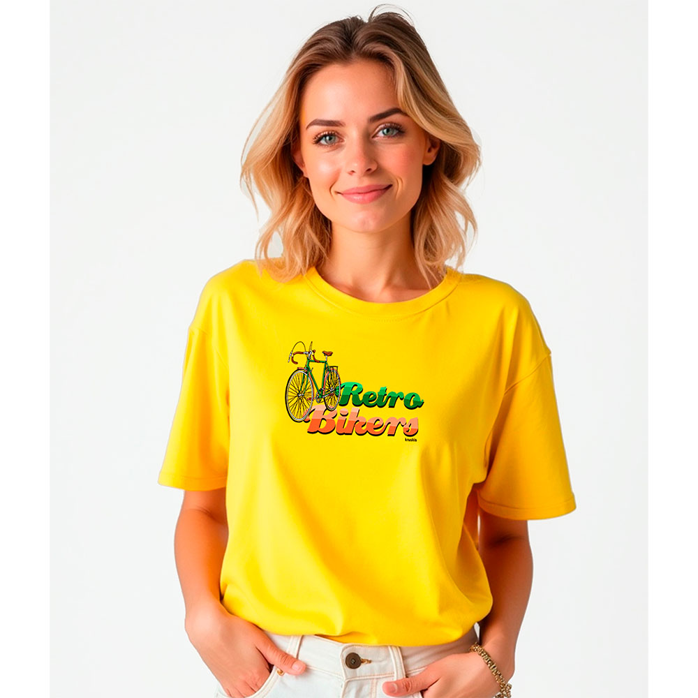 Bild von Kruskis Retro Bikers Short Sleeve T-shirt Gelb S Frau
