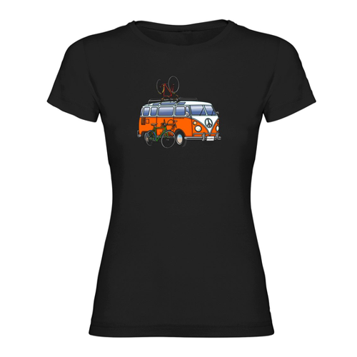 Bild von Kruskis Hippie Van Bike Kurzarm-T-Shirt für Damen