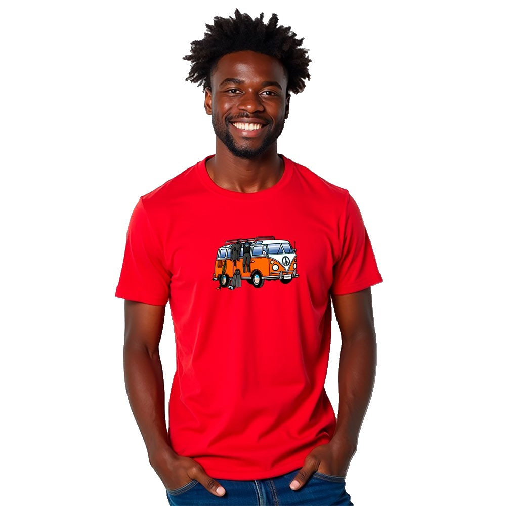 Bild von Kruskis Hippie Van Spearfish Short Sleeve T-shirt Rot L Mann