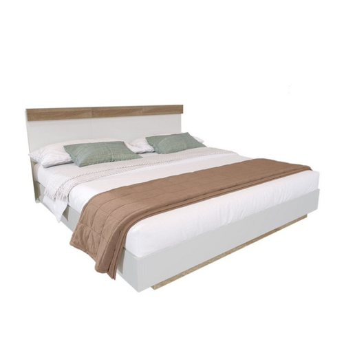 Bild von BlingBin Bett Doppelbett Holzbett Schwebebett in Eiche Sonoma/Weiß