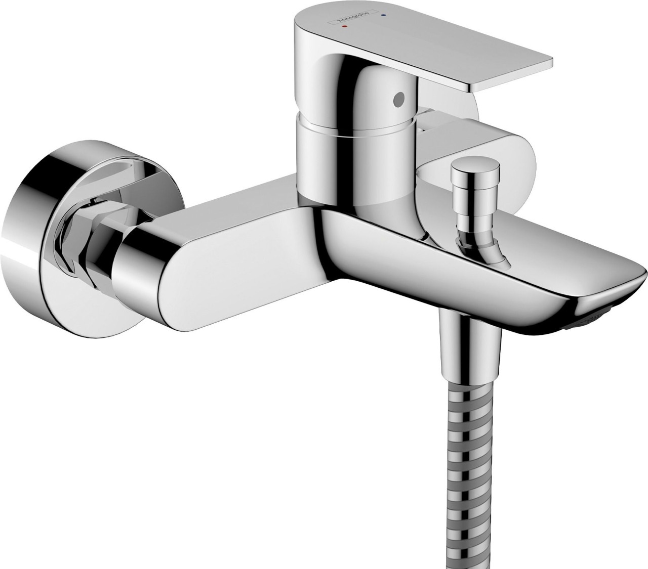 Bild von hansgrohe Rebris E1 x Einhebel-WannenarmaturAusladung 182 mmKeramikmischsystemStichmaß: 150 ± 12 mmStrahlart: NormalstrahlAufputzmontageAnschlussart: S-AnschlüsseDiese Armatur reichert Wasser mit Luft an – für einen vollen Wasserstrahl, der weniger spritzt (AirPower)Der Luftsprudler kann schnell gewechselt und entkalkt werdenTemperaturbegrenzer einstellbarDurchfluss für Wanneneinlauf bei 3 bar: 20,4 l/minDurchfluss für Handbrause bei 3 bar: 15,5 l/minfür Durchlauferhitzer geeignetmit SchalldämpferRückflussverhindererautomatische RückstellungAnschlussgöße: DN 15PA-IX 28116/ICBLieferumfang: Einhebel-Wannenmischer, S-Anschlüsse, Rosetten, Montageanleitung