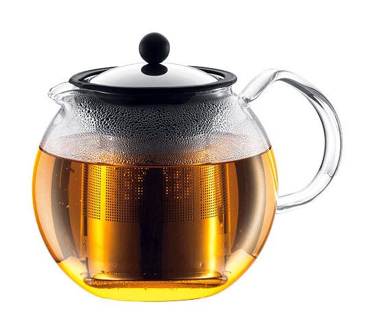 Bild von Bodum ASSAM F/INOX 1.5 Liter Teebereiter Transparent, Schwarz