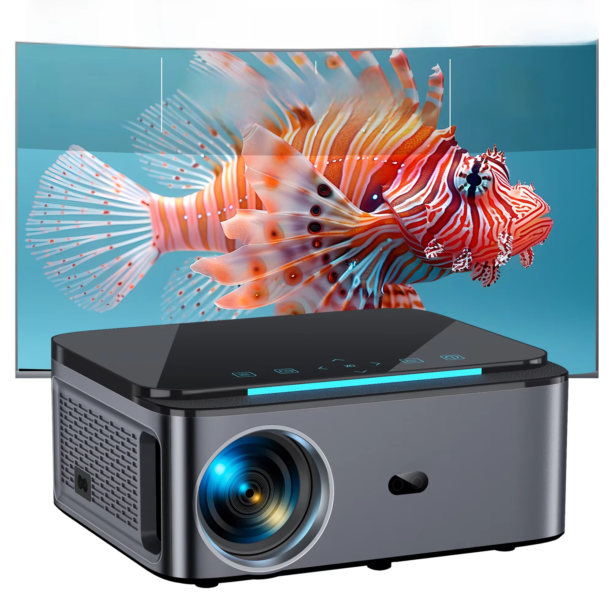 Bild von HORLAT 800Ansi Lumen Android Beamer 3D Cinema Full HD 1080P 4K Video Manueller Fokus Keystone