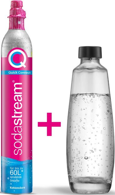 Bild von SodaStream Wassersprudler QC-Reservepack, (Set, 2-tlg), 1x Quick Connect CO2-Zylinder (Ergiebigkeit: 60L), 1x 1L Glasflasche
