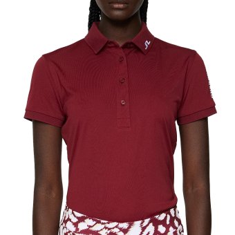 Bild von J.Lindeberg Golf Tour Tech Polo Damen dunkelrot