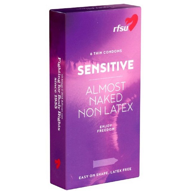 Bild von Rfsu Kondome Sensitive (Almost Naked) Packung mit, 6 St., latexfreie Kondome für ein noch besseres Gefühl