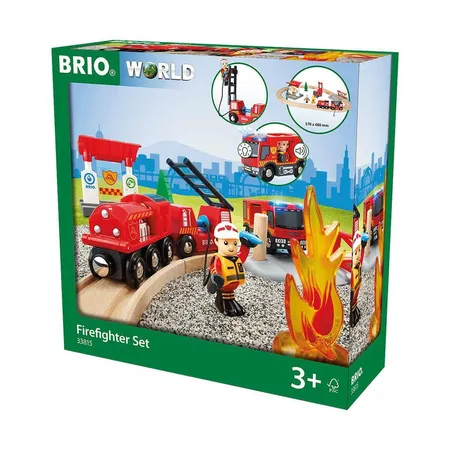 Bild von BRIO Bahn Großes Feuerwehr Deluxe Set - Junge/Mädchen - Schwarz - Rot - Holz - Holz - CE - FSC - Batterie/Akku - LR44 (33815)