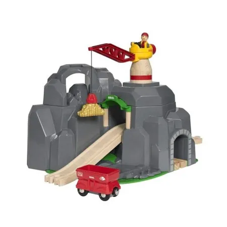 Bild von BRIO® Spielzeugeisenbahn-Gebäude World Eisenbahn Gebäude Große Goldmine mit Sound-Tunnel 7 Teile 33889