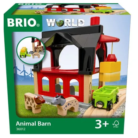 Bild von BRIO® Spielzeug-Eisenbahn BRIO World World Tierscheune mit Heuwaggon